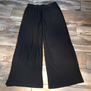Wide leg dress pants with split at bottom